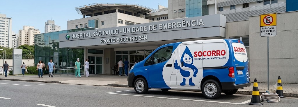 Profissional realizando Desentupimento e Manutenção Preventiva para Hospitais, Clínicas e Postos de Saúde em Florianópolis